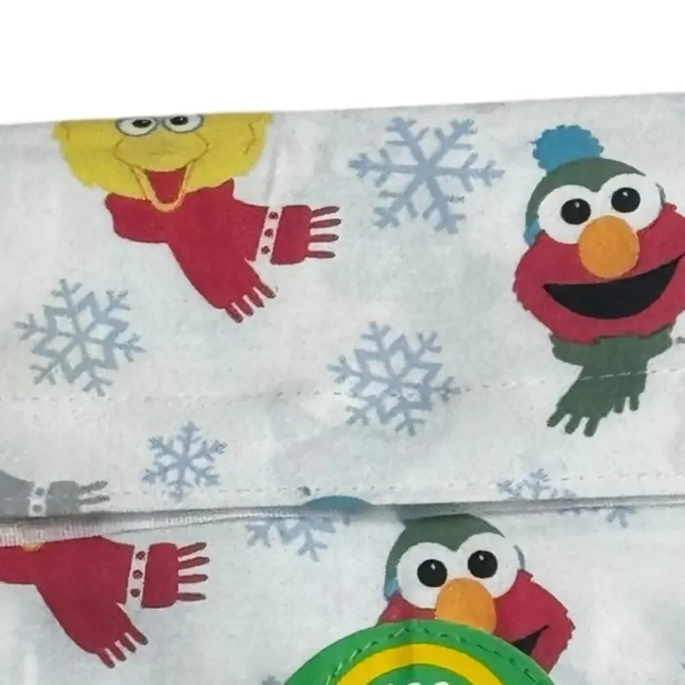 Sesame Street Winter Wonderland  Queen 100% Cotton Sheet 4 Piece Set NWT